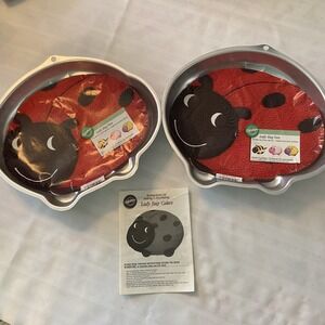 2 Pack Wilton Cake Lady Bug Pan Takes any 2 Layer Cake Mix